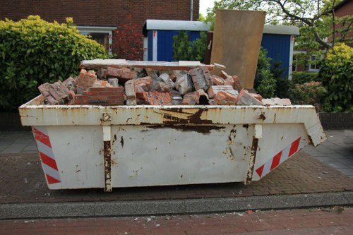 Bulk waste collection trucks in Spitalfields