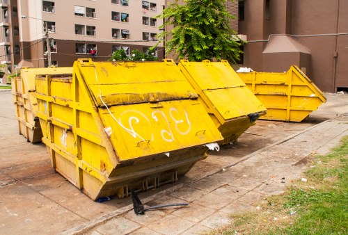 Bulk waste collection truck servicing Harold Hill