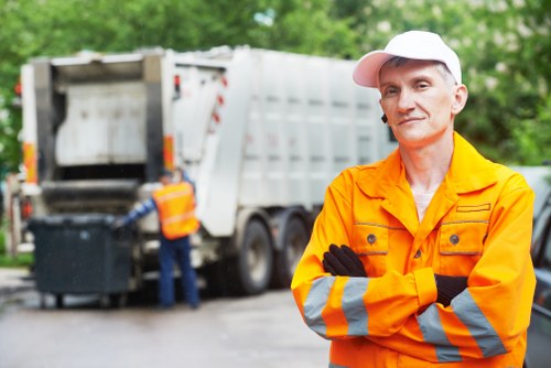 Bulk waste collection truck in Wallington