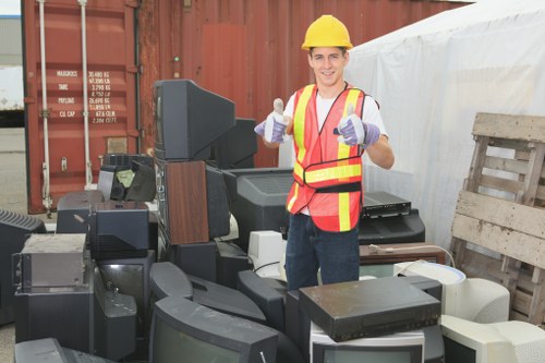 Bulk waste collection trucks in Hanworth neighborhood