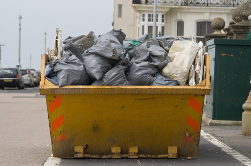 Construction debris ready for collection