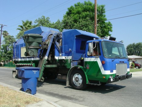 Bulk waste collection truck in Rayners Lane