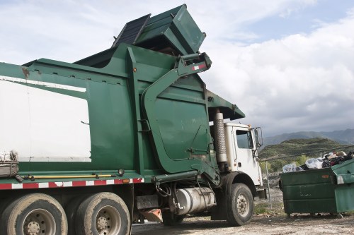 Bulk waste collection truck in Haggerston neighborhood