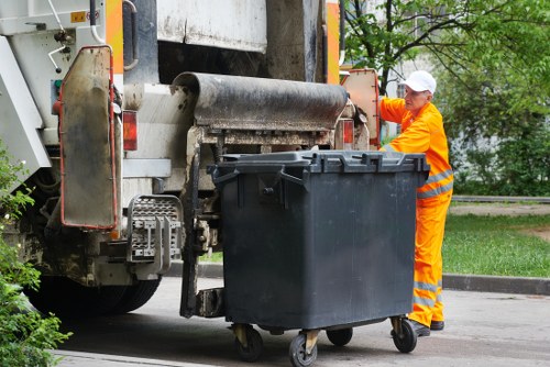 Family preparing bulk waste for council collection