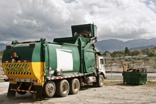 Bulk waste collection trucks in Thamesmead