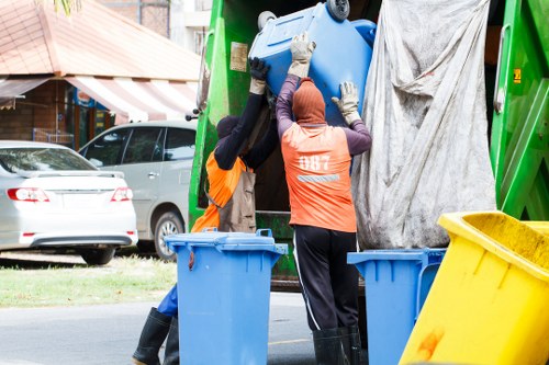 Recycling center handling large waste items