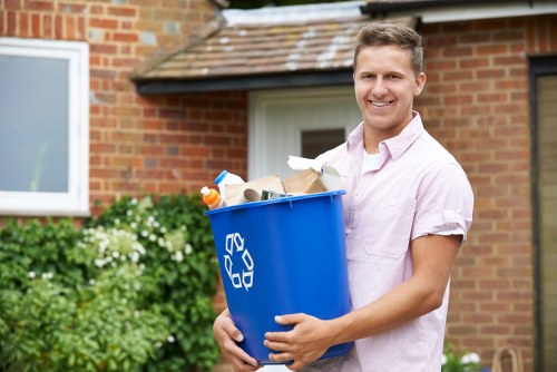 Bulk waste being loaded onto a collection vehicle