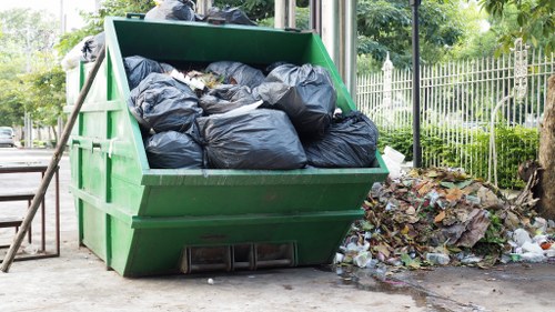 Properly arranged bulk waste items for collection